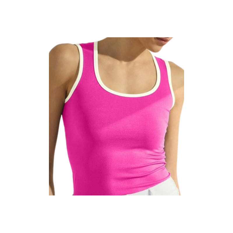 Retro Athletic Tank - Bright Pink