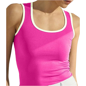 Retro Athletic Tank - Bright Pink
