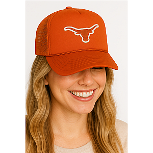 Horns Trucker Hat - Orange and White