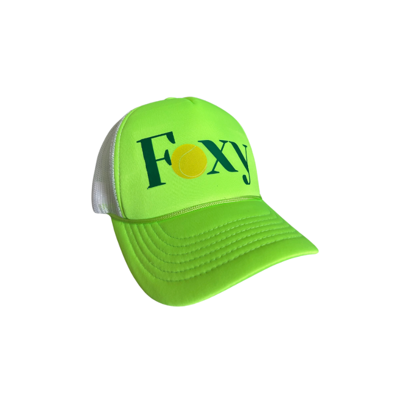 Foxy Tennis Bright Green Trucker Hat