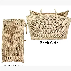 Crocheted Straw Tote Bag - "Tennis, Beach, Repeat"