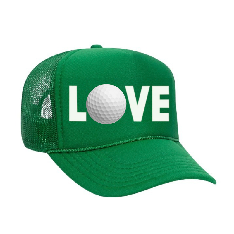 LOVE GOLF Green Trucker Hat