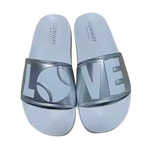 Women's Tennis Slides | After-Play Recovery Slides | Runway Athletics | Metallic Silver