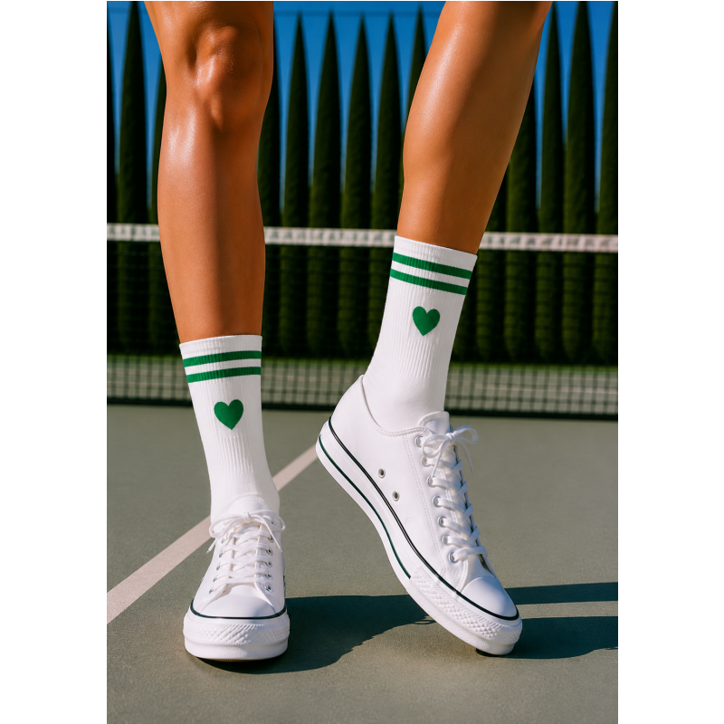 Athletic Socks - "Green You've Got Heart"