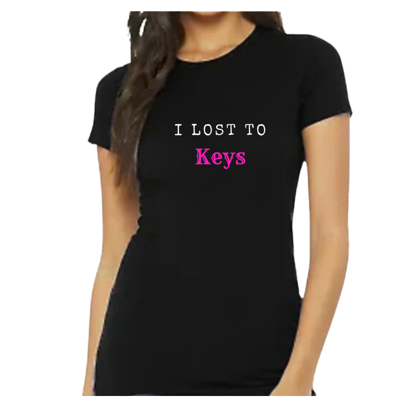 I Lost to Keys Black Tennis Tee