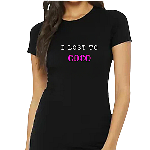 I Lost to Coco Black Tennis Tee
