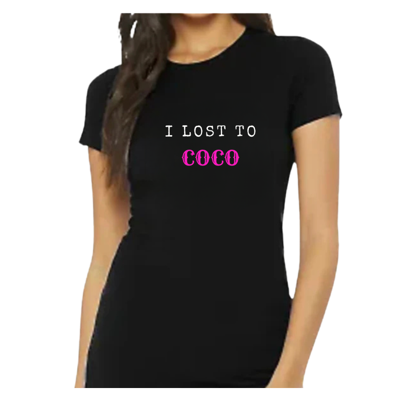 I Lost to Coco Black Tennis Tee