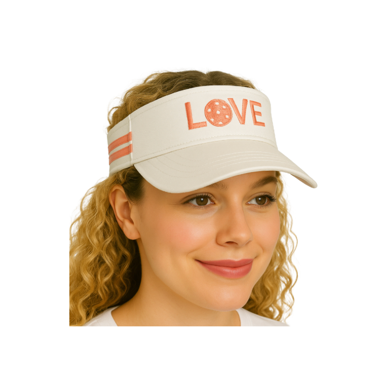 Pickleball Visor - White & Pink