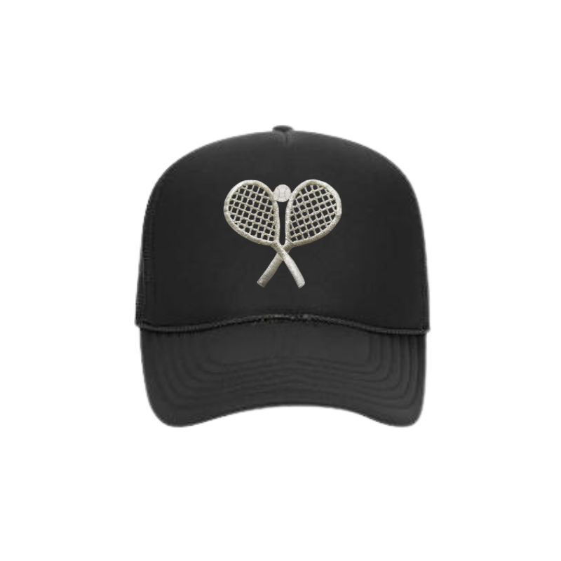 Tennis Double Trouble Trucker Cap - Black and White