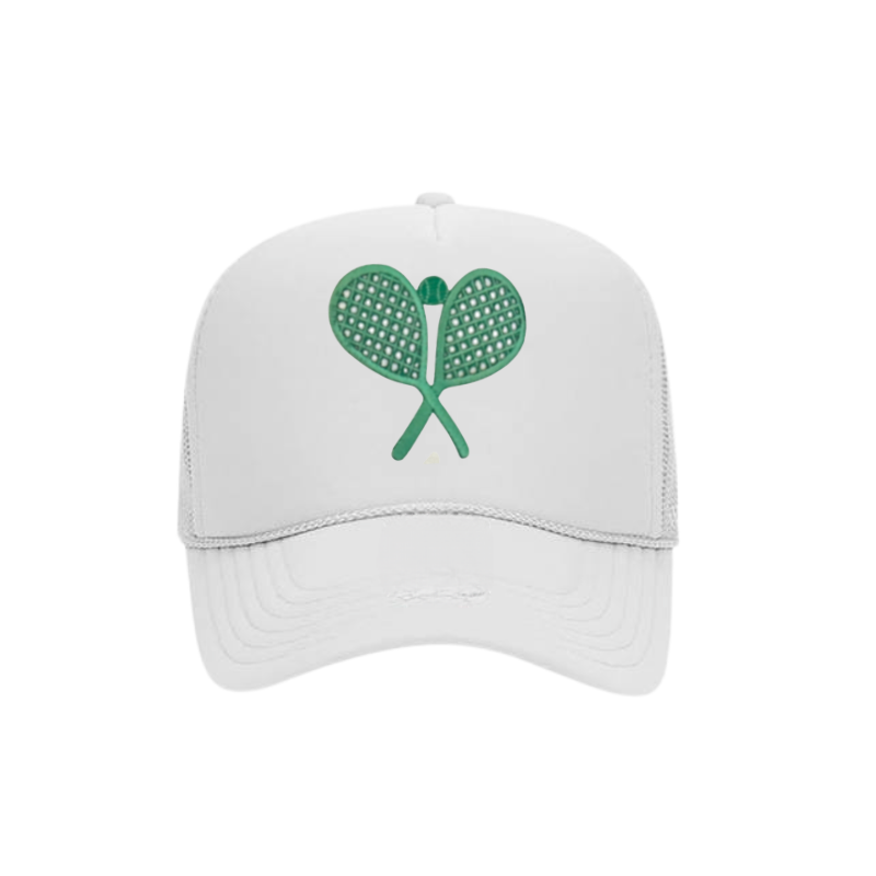 Tennis Double Trouble Twill Trucker Cap - White & Green