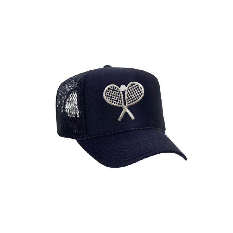 Tennis Double Trouble Twill Trucker Cap - Navy & White
