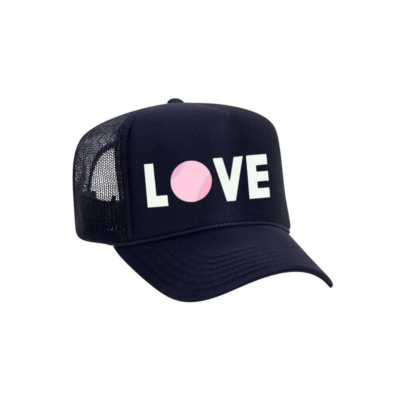 LOVE Tennis Navy Trucker Hat - Pink Ball