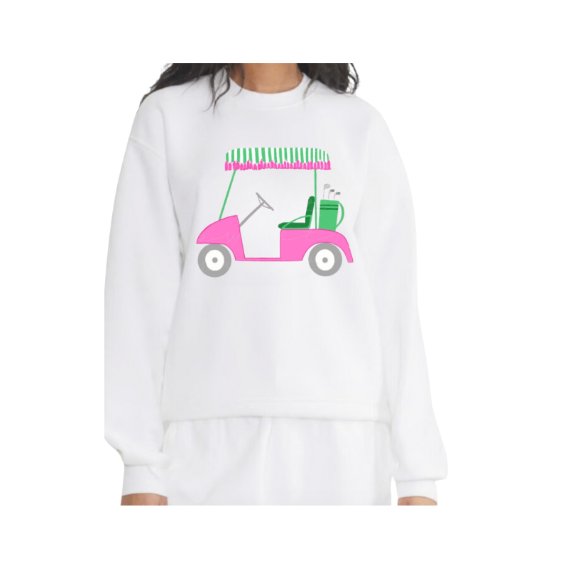 Golf Cart Sweatshirt - White
