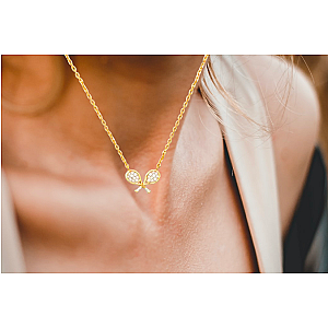 Tennis Pendant Necklace - Cubic Zirconia Racquets