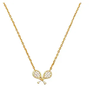 Tennis Pendant Necklace - Cubic Zirconia Racquets