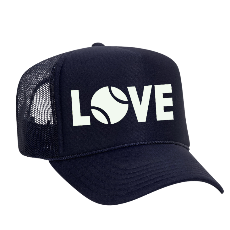 LOVE Tennis Navy Trucker Hat