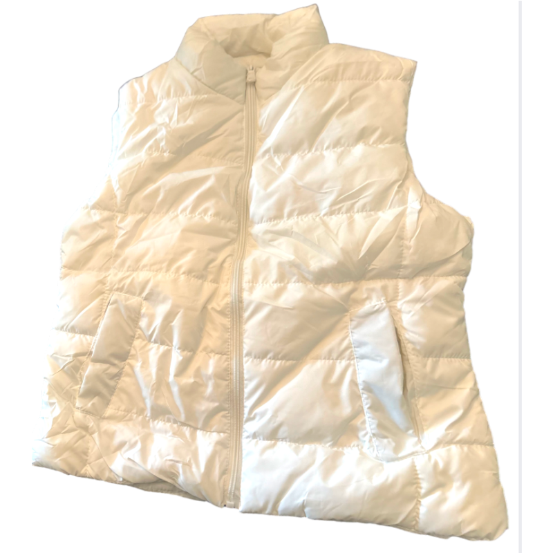 Quilted Puffer Vest - White