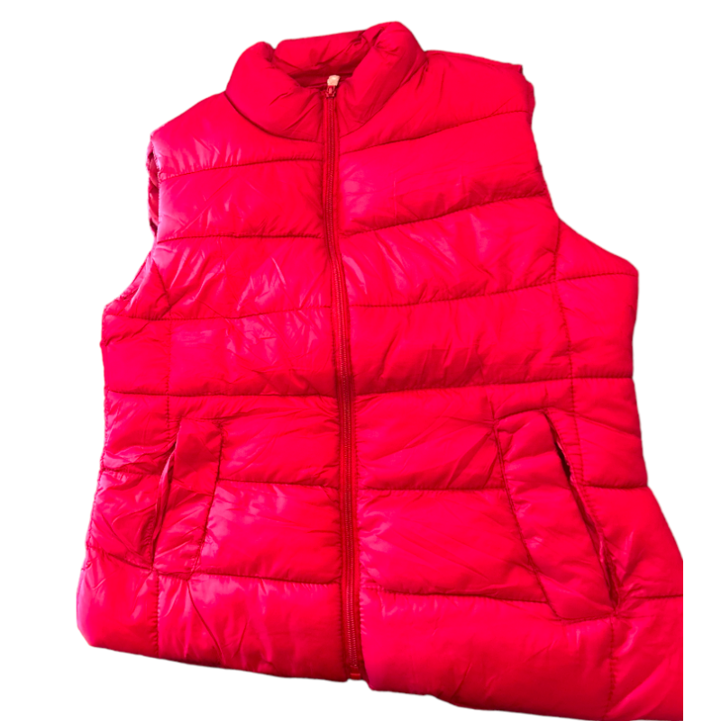 Quilted Puffer Vest - Red