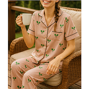 Tennis Pajama Pink Satin - Pant