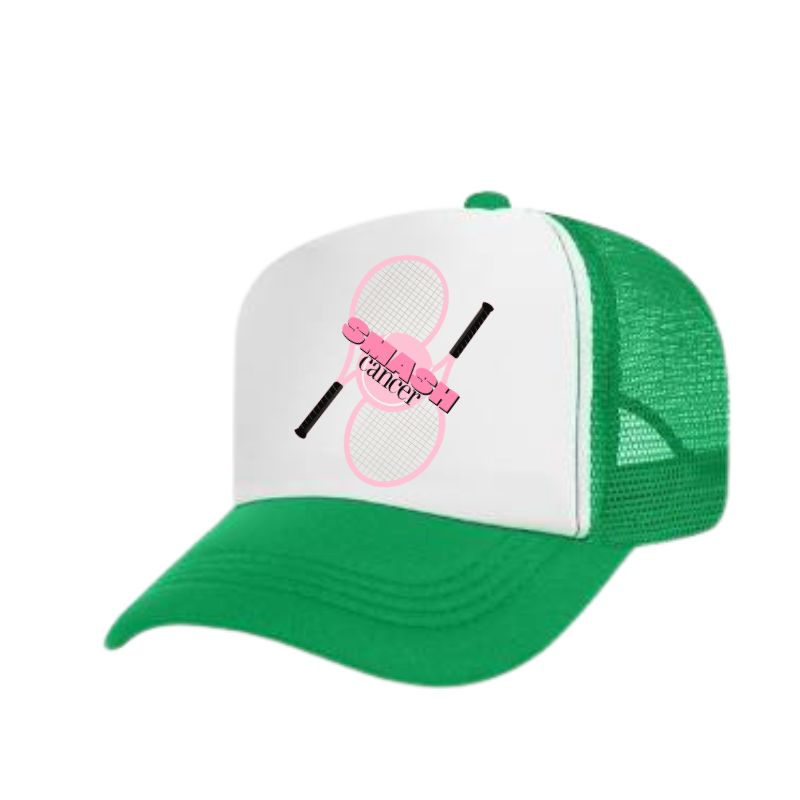 Smash Cancer Tennis Trucker Hat - Green