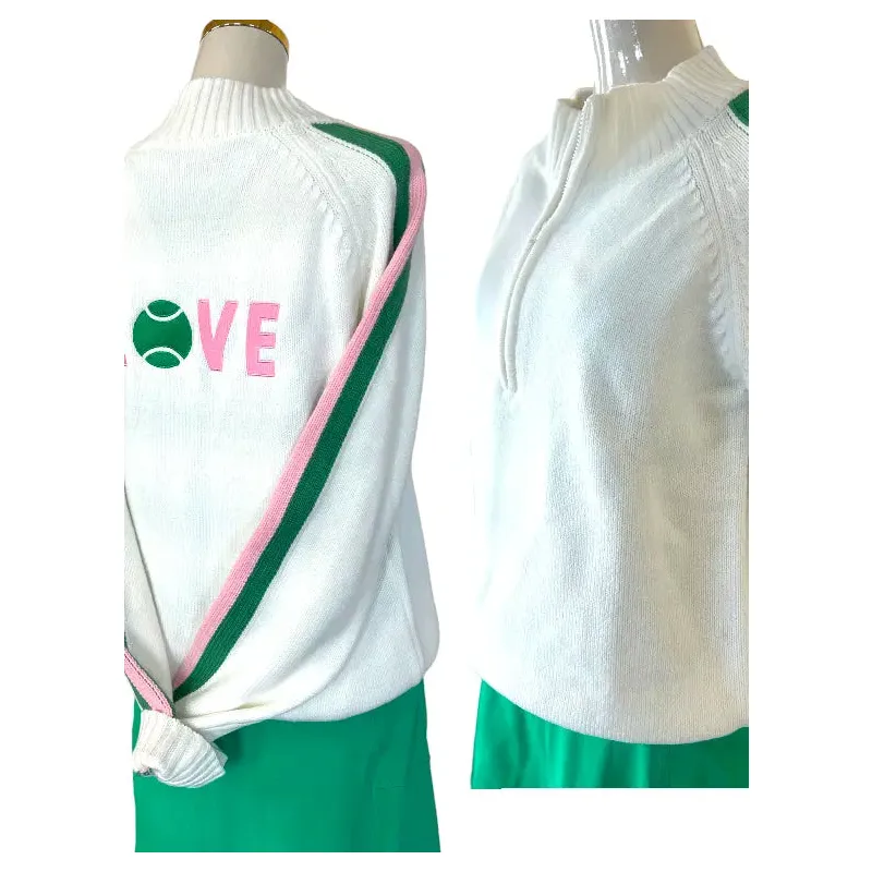 Tennis Sweater - White Pullover