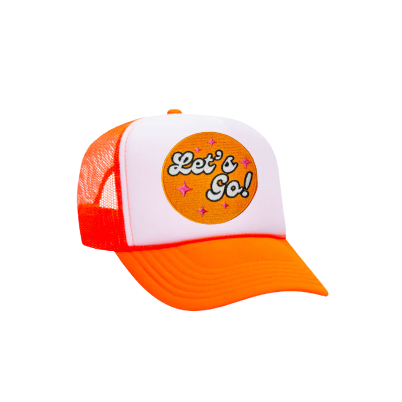 Let's Go! Trucker Hat - Orange/White