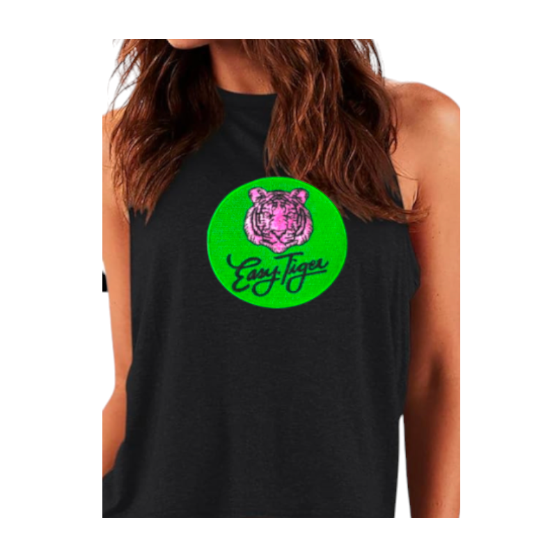 Easy Tiger Flowy Muscle Tank Top - Black