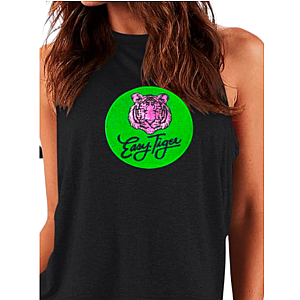 Easy Tiger Flowy Muscle Tank Top - Black