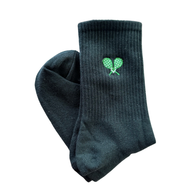 Tennis Racquet Socks - Black/Green