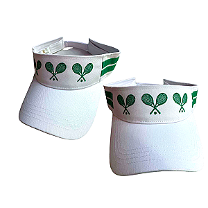 Wimbledon Racquets Visor - White with Kelly Green