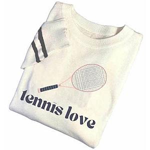 Women's White Tennis Sweater with Embroidery | Runway Athletics