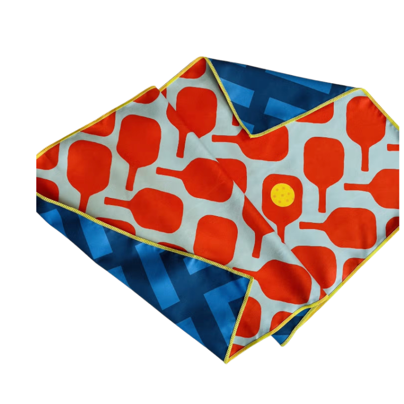 Pickleball Towel- Orange & Blue