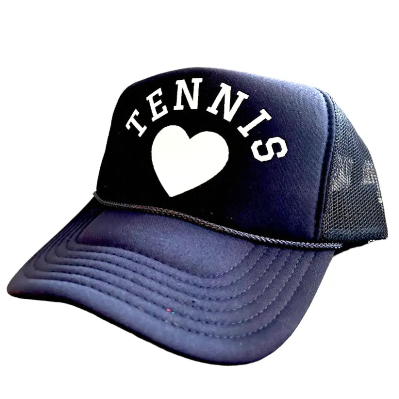 Tennis Heart Trucker Hat - Navy/White