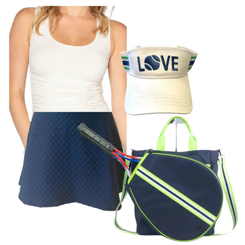 Nola Navy Blue Scallop Skirt