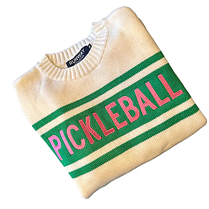 Pickleball Sweater Cream/Green/Pink
