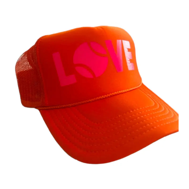LOVE Trucker Hat - Orange & Pink