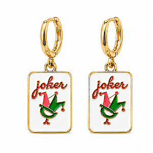 Mahjong Tile Huggie Earrings