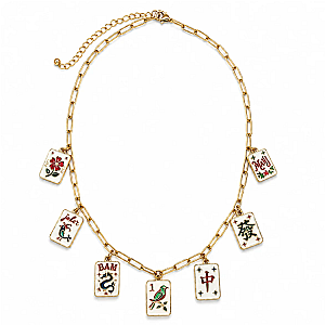 Mahjong Charm Paperclip Necklace
