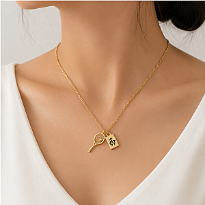 Tennis & Mahjong Charm Necklace