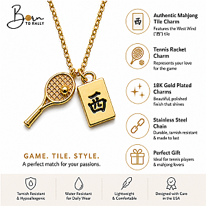 Tennis & Mahjong Charm Necklace