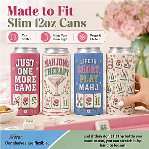 Mahjong Slim Can Cooler Set