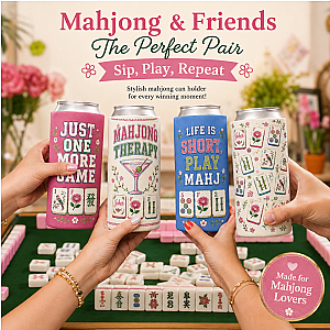 Mahjong Slim Can Cooler Set