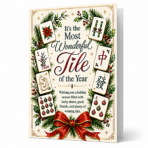 Most Wonderful Tile of the Year Mahjong Christmas Card