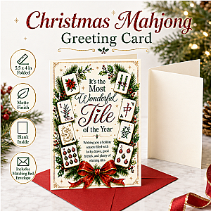 Most Wonderful Tile of the Year Mahjong Christmas Card