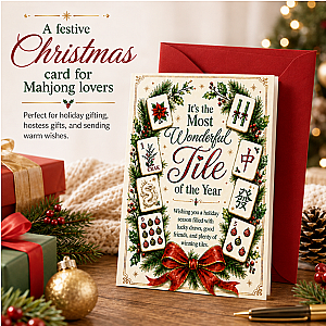 Most Wonderful Tile of the Year Mahjong Christmas Card