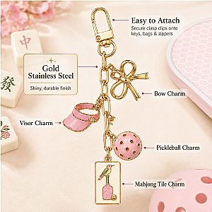 Bird Bam Pickleball Bag Charm Keychain