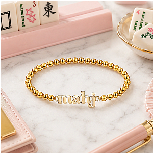 Mahj Gold Beaded Bracelet