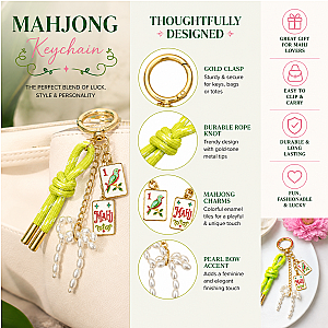 Mahj All Day Mahjong Bag Charm Keychain