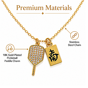 Pickleball Mahjong Paddle Necklace