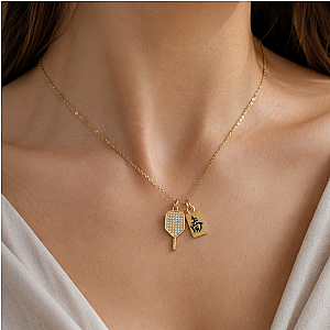 Pickleball Mahjong Paddle Necklace